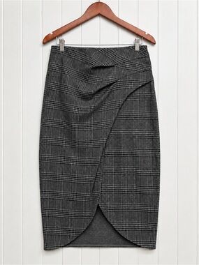 Halara Houndstooth Plaid Midi Work Skirt Large NWOT